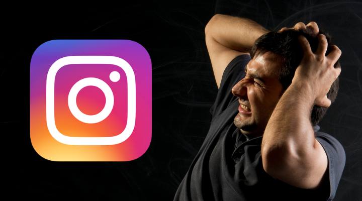Persona estresada por conocer los errores en Instagram